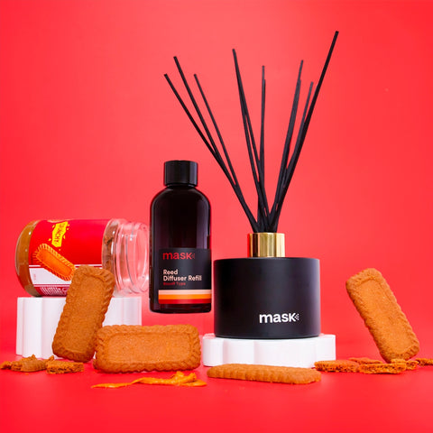 Amber Reed Diffuser Set with 1x Refill, 1x glass bottle & fibre reed sticks