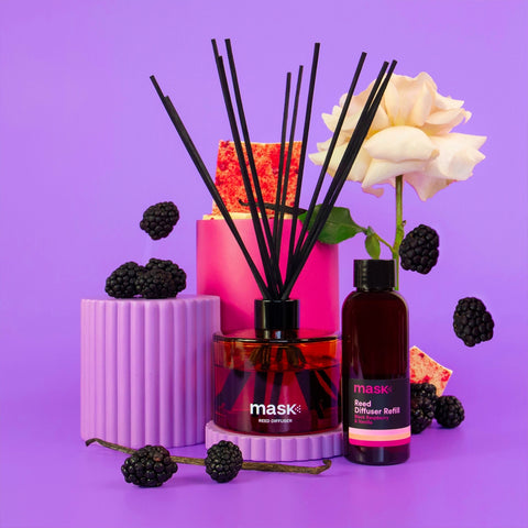 Amber Reed Diffuser Set with 1x Refill, 1x glass bottle & fibre reed sticks