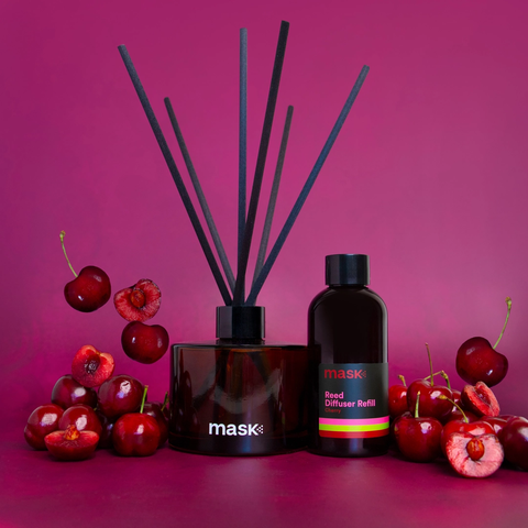 Amber Reed Diffuser Set with 1x Refill, 1x glass bottle & fibre reed sticks