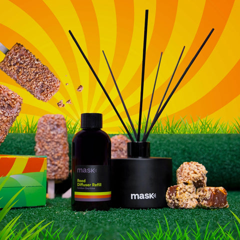 Amber Reed Diffuser Set with 1x Refill, 1x glass bottle & fibre reed sticks
