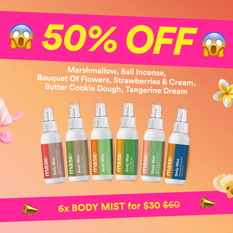 50% OFF - 6x Body Mists for $30!