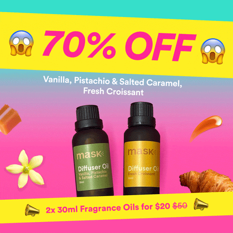 70% OFF - 2x 30ml Fragrance Oils for $20