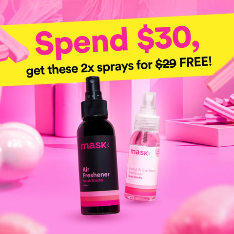 Spend $30, Get A FREE Musk Sticks Air Freshener + Hand Sanitiser!