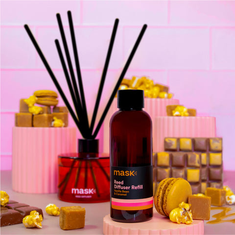 Amber Reed Diffuser Set with 1x Refill, 1x glass bottle & fibre reed sticks