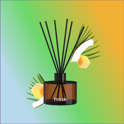Amber Reed Diffuser Set with 1x Refill, 1x glass bottle & fibre reed sticks
