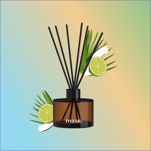 Amber Reed Diffuser Set with 1x Refill, 1x glass bottle & fibre reed sticks