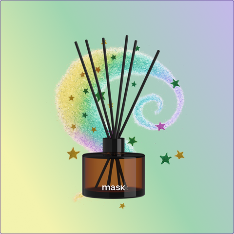 Amber Reed Diffuser Set with 1x Refill, 1x glass bottle & fibre reed sticks