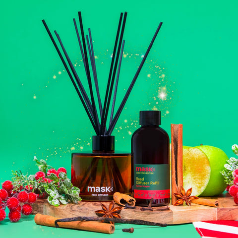 Reed Diffuser Set with 1x Refill, 1x glass bottle & 1x bundle of wood type reed sticks