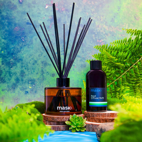 Reed Diffuser Set with 1x Refill, 1x glass bottle & 1x bundle of reed sticks